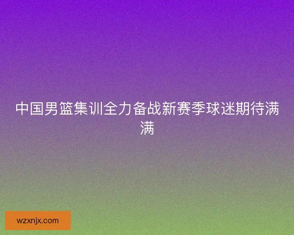 中国男篮集训全力备战新赛季球迷期待满满